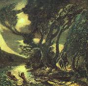 Albert Pinkham Ryder Siegfried and the Rhine Maidens oil painting artist